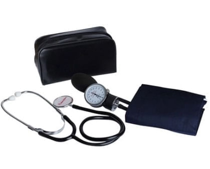 Aparelho Medidor de Pressão Esfigmomanômetro Premium Velcro Adulto + Estetoscópio
