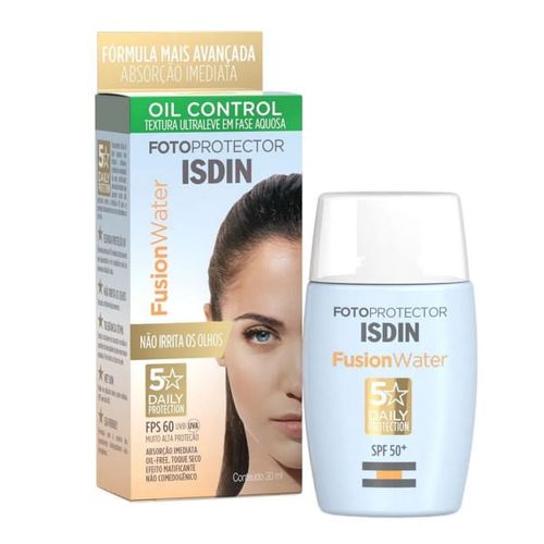 Protetor Solar Facial Isdin Fusion Water Oil Control FPS 60 30ml