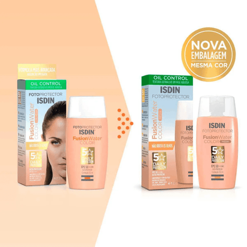 Protetor Solar Facial Água Fusion Water Color FPS 50+ Isdin Fotoultra Com Cor 50ml
