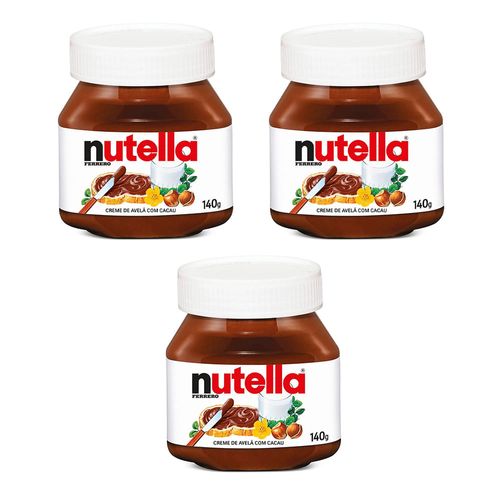 Kit 3 Creme Avelã Nutella Ferrero 140g cada