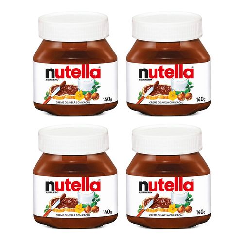Kit 4 Creme Avelã Nutella Ferrero 140g cada
