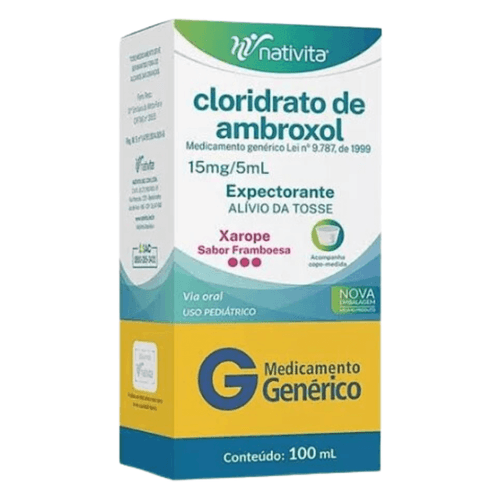 Cloridrato de Ambroxol Xarope 15Mg/5Ml Frasco 100Ml Pediátrico Genérico Nativita