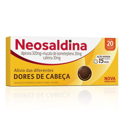 Neosaldina Dipirona 300mg + Mucato de Isometepteno 30mg + Cafeína 30mg 20 Comprimidos