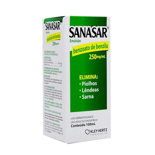 Sanasar Emulsão Para Piolhos, Lêndeas E Sarna 250Mg/Ml 100Ml