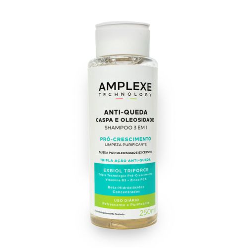 Amplexe Shampoo 3 em 1 Caspa, Queda e Oleosidade com Exbiol Triforce