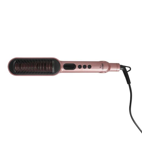 Prancha Modeladora GA.MA Italy 2 em 1 Waver & Brush Keration 220°C com Cabo Giratório Rose/Preto - Bivolt