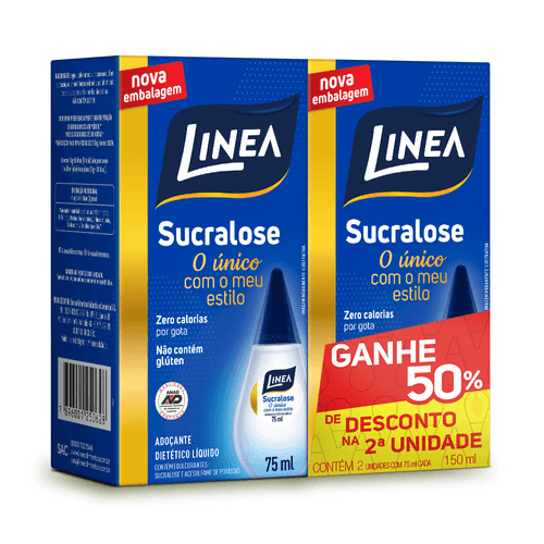 Adoçante Linea Sucarose 75ml+50% de Desconto na Segunda Unidade