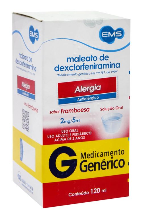 Maleato De Dexclorfeniramina 2Mg/5Ml Solucao Oral 120Ml Ems