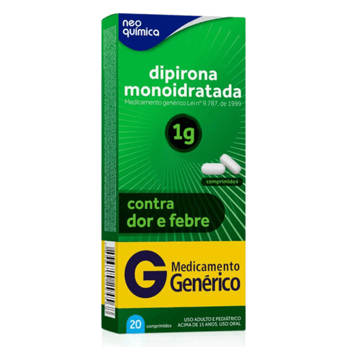 Dipirona 1g com 20 comprimidos Neo Quimica Genérico