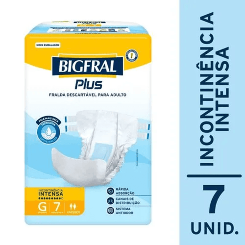 Fralda Geriatrica Bigfral  Regular Plus G com 7 Unidades