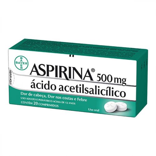 Aspirina 500Mg Adulto Com 20 comprimidos