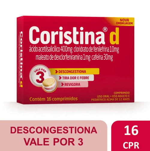 Coristina D Pro com 16 Comprimidos