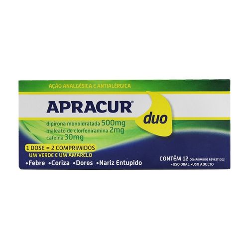 Apracur Duo com 12 comprimidos