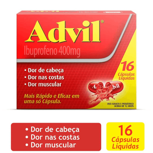 Advil Extra Alí­vio 400mg com 16 capsulas Líquidas