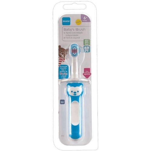 Escova de Dente para Bebês MAM Baby's Brush 6 Meses+ Azul com 1 unidade