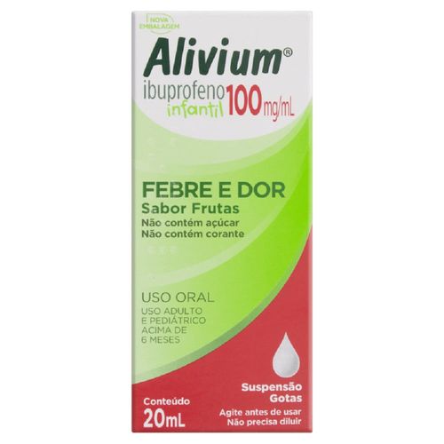 Alivium Ibuprofeno Infantil 100mg/ml gotas Sabor frutas 20ml