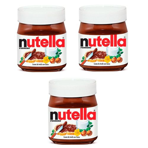 Kit 3 Creme Avelã Nutella Ferrero 350g cada