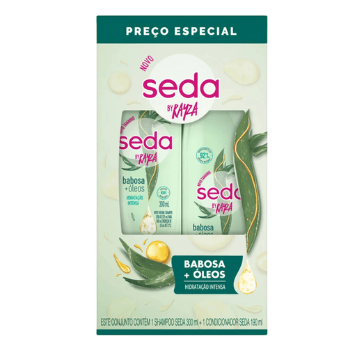 Kit Seda Babosa + Óleos By Rayza Shampoo 300ml + Condicionador 190ml