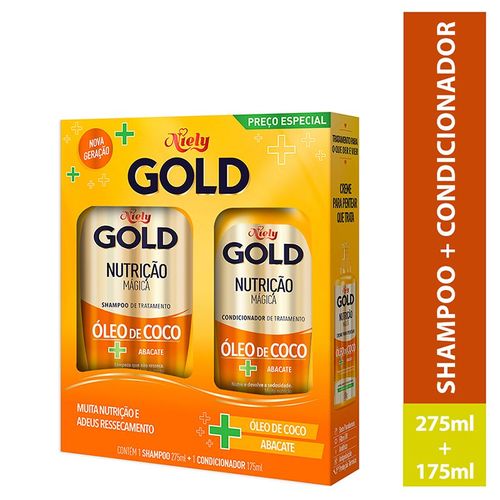 Kit Niely Gold Nutrição Mágica Shampoo 275mL +Cond 175mL