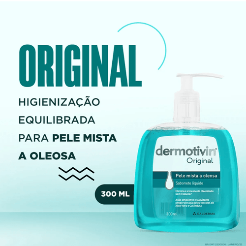 Dermotivin Original Sabonete Líquido Facial Pele Mista a Oleosa 300mL