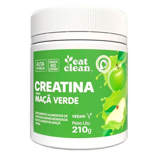 Creatina Monohidratada Eat Clean Sabor Maça Verde 210g