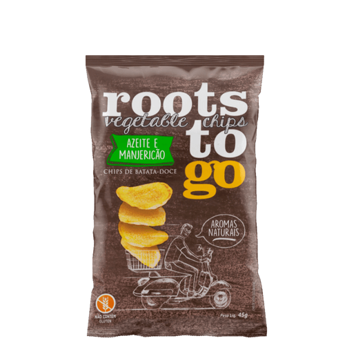 Chipps Roots To Go Batata Doce Sabor Azeite e Manjericão 22g