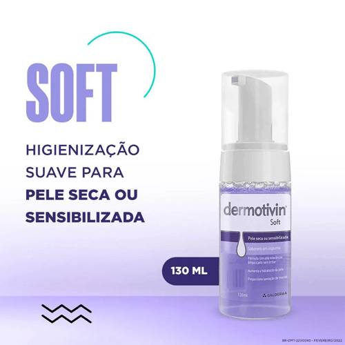 Dermotivin Soft Sabonete Em Espuma Pele Seca 130Ml