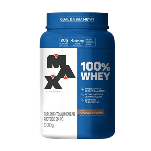 Whey Protein Max Titanium 100% Chocolate Maltado 900g