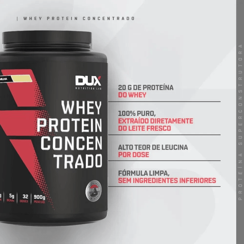 Whey Protein Dux Nutrition Concentrado Baunilha 900g