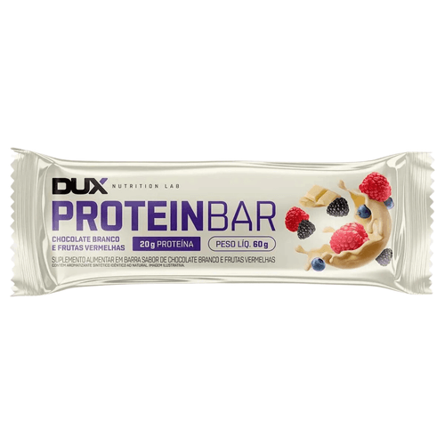 Barra de Proteína Dux Protein Bar Chocolate Branco e Frutas Vermelhas 60g
