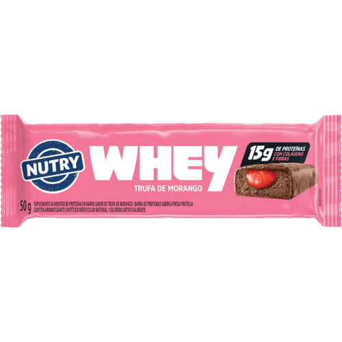Barra De Proteína Nutry Whey Trufa de Morango 50g