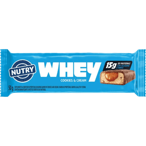 Barra De Proteína Nutry Whey Cookies Cream 50g