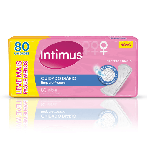 Protetor Diário Intimus Cuidado Diário Sem Perf Sem Abas 80 Um