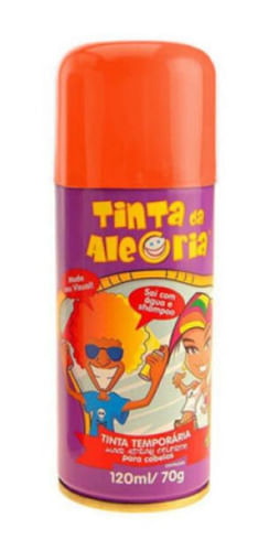 Hair Spray Tinta da Alegria Tintura Temporária cor Laranja