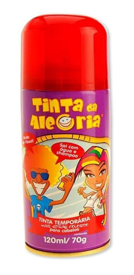 Hair Spray Tinta da Alegria Tintura Temporária cor Vermelha