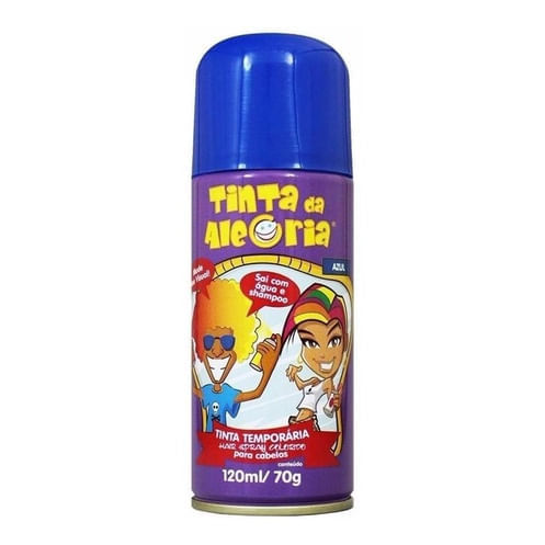Hair Spray Tinta da Alegria Tintura Temporária cor Azul