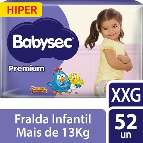 Fralda Babysec Hiper Premium XXG 52 Unidades
