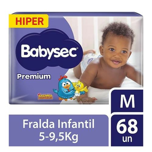Fralda Babysec Hiper Premium M 68 Unidades