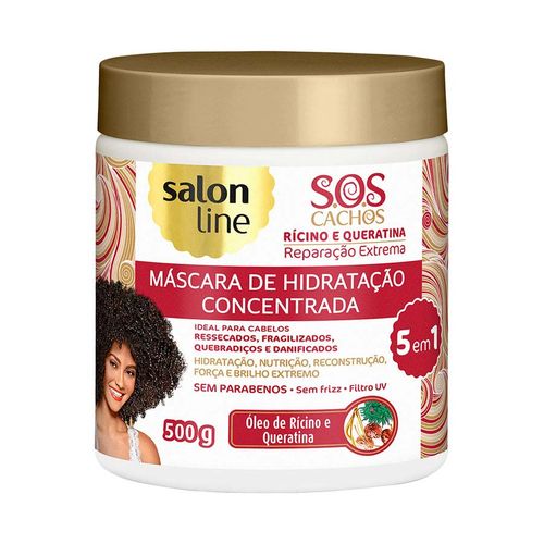 Mascara Capilar Salon Line Sos Cachos Ricino E Queratina 500G