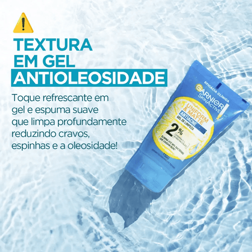Gel de Limpeza Facial Garnier Uniform & Matte Antiacne 150g