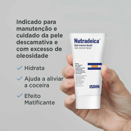 Gel Creme Facial Nutradeica Isdin pele Descamativa com 50ml