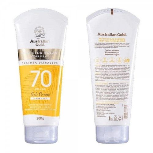 Protetor Solar Australian Gold Gel Creme FPS70 200g