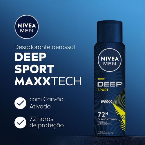 Desodorante Nivea Aerosol Deep Sport Maxxtech Masculino 200ml