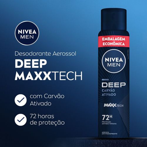 Desodorante Nivea Aerosol Deep Maxxtech Masculino 200ml