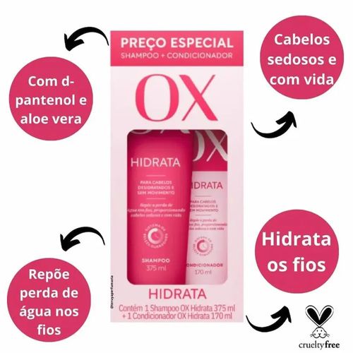Kit OX Hidrata Shampoo 375ml + Condicionador 170ml