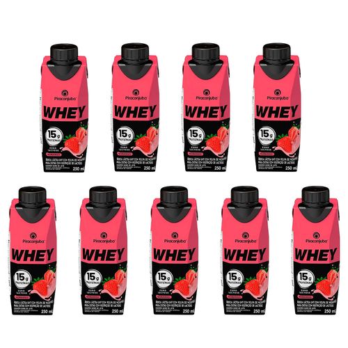 Kit 9 Piracanjuba Bebida Whey Morango 250ml cada