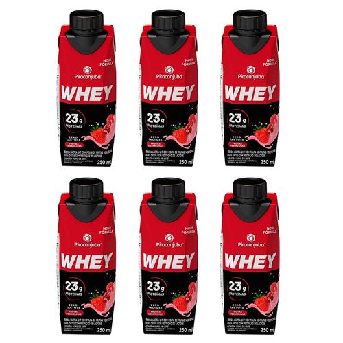 Kit 6 Piracanjuba Whey Sabor Frutas Vermelhas 250ml cada