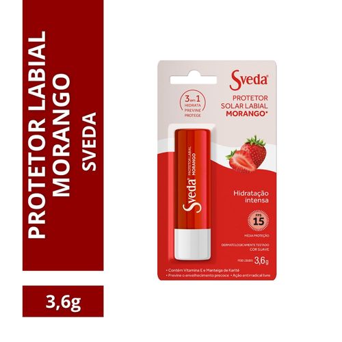 Protetor Labial Sveda Morango Fps15 3,6g