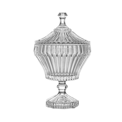 Potiche de Cristal Lyor com Pé Renaissance - 17,5x28,5cm