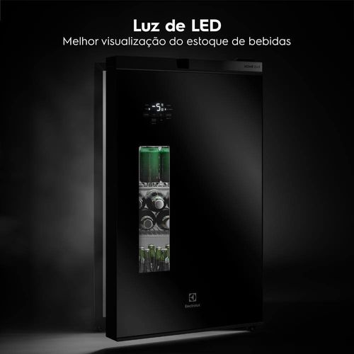 Cervejeira Home Bar Electrolux EB100 Frost Free 100L Porta de Vidro Preta 110V